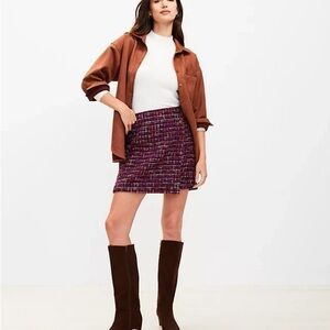 LOFT Multicolor Tweed Mini Skirt